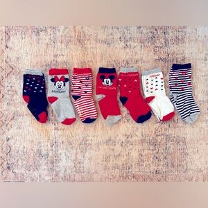 GAP Red and Gray Socks Mickey and Minnie 2-3 years